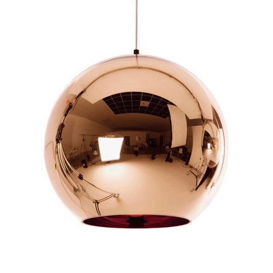Golden, Copper or Silver Mirror effect Style Pendant Ceiling Light Glass Ball Lamp