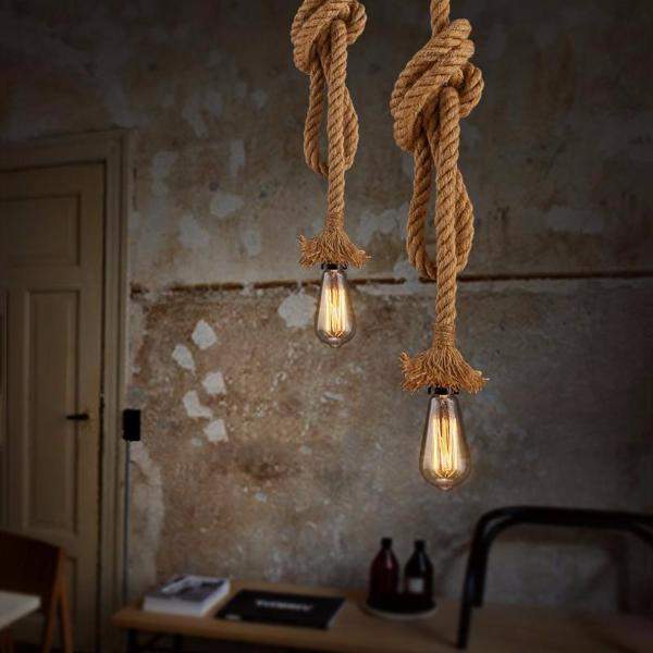 Contemporary Adjustable Rope Pendant Ceiling Light Lamp for more Traditional Nautical Interiors-Distinct Designs (London) Ltd